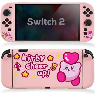 Imagem de TIKOdirect Protective Case for Switch 2, Protected by Soft Full Skin Cover with Pretty Cute Pattern, Silicone Slim Shockproof Back and Grip Case for Switch 2, Pink