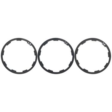 Imagem de heyous 3 peças de arruela plana para mountain bike 1,0/1,5/2,0 mm espaçador de cassete de liga de alumínio preto para ajustar eixo/cubo