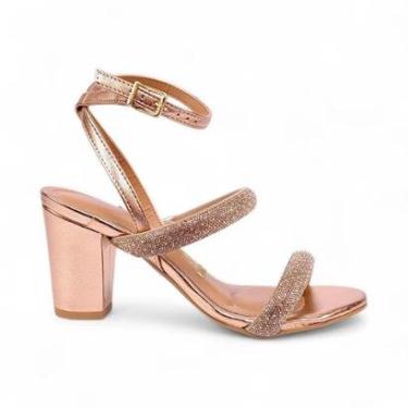 Imagem de Sandália Vizzano Salto Grosso Com Tiras de Strass-Feminino