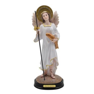 Imagem de Arcanjo Rafael Imagem Religiosa Resina Feito A Mão 20Cm