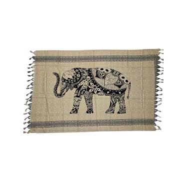 Imagem de Canga de praia Elefante/ Árvore da vida/ Ganesha poliéster - Corpo Dou