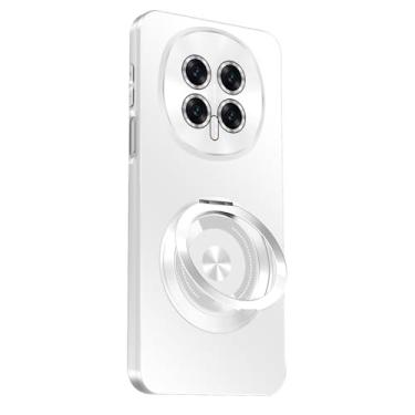 Imagem de FWYANZH Capa para Honor Magic 8 Pro/8, capa de proteção fina para lente da câmera, capa de telefone à prova de choque com suporte giratório, branca, 8Pro