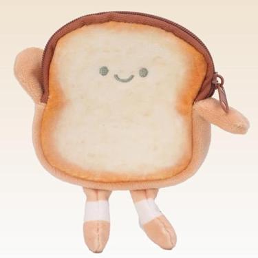 Imagem de Porta-moedas de brinde fofo de pelúcia com desenho animado, mini mochila de boneca de pão, decoração com pingente de pendurar, Amarelo, 13*14cm