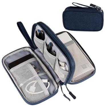Imagem de Bolsa organizadora de cabos de viagem, acessórios eletrônicos, estojo de transporte para cabo, carregador, telefone, fone de ouvido