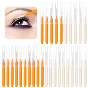 Imagem de 40 peças micro pincel de sobrancelha, 2 tamanhos de escova de cílios com tampa, pincel de laminação de sobrancelha, carretel de cílios portátil, rímel para extensões de elevação de cílios