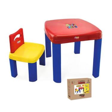 Imagem de Mesa Infantil com cadeira Resistente SimoToys CP