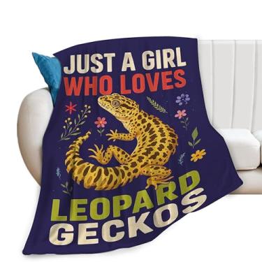 Imagem de SweetFox Just A Girl Who Loves Geckos, cobertor de decoração de lagartixa, presentes para meninas, meninos, amantes, super quente, macio, de lã, flanela, inverno, cobertores para crianças, adultos