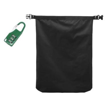 Imagem de Generic Bolsa para capacete com fivela e trava de combinação, bolsa para capacete multiuso à prova de poeira, 50x70 cm para motociclistas, Preto