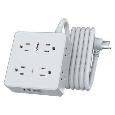 Imagem de Protetor de sobretensão Power Strip POWRUI de 10 pés com 8 tomadas e 4
