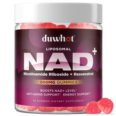 Imagem de Suplemento NAD Gummies duwhot Lipossomal 900 mg 60 quilates sem açúcar