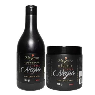 Imagem de Kit Matizador Shampoo Lama Capilar Tons Escuros - Maycrene, cond+masc