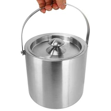 Imagem de aqxreight Balde de Gelo de Parede Dupla, Balde de Gelo Isolado de Aço Inoxidável Com Tampa, Balde de Cerveja de Vinho Elegante e Moderno para Todas As Ocasiões, Processo de Trefilação e