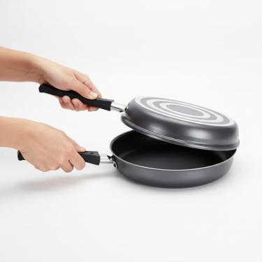 Imagem de Omeleteira e Hamburgueira Dupla Antiaderente 18cm – Frigideira Multifuncional