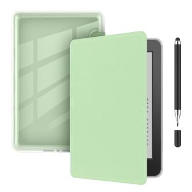 Imagem de Akacy Capa transparente e macia de textura de couro sintético para Kindle paperwhite6.0 cm, modelos PQ94WIF. Leve e segura para água, capa protetora dobrável Geração 2018 versão (5)