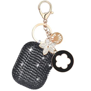 Imagem de Capa Bling Airpods iPods Pro 3 2025, VISOOM Strass Airpods Pro 3 capas fofas com glitter joias Airpod iPod Pro3 capas para Apple AirPods iPods Pro 3ª geração capa com chaveiro para mulheres