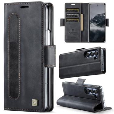 Imagem de XKchatpt Capa carteira para Samsung Galaxy Z Fold 6, capa de couro PU com suporte para caneta, capa de telefone com [bloqueio RFID] [suporte para 3 cartões] capa protetora à prova de choque para