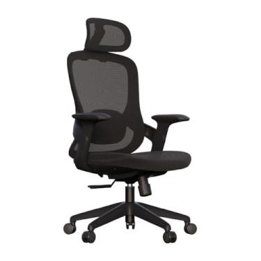 Imagem de Cadeira Ergonômica Alásia com Estofamento Premium, Apoio Lombar e Reclino – Design Sofisticado para Home Office e Escritório (preto)
