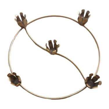 Imagem de Fenteer Castiçal de metal para vela cônica, anel de Natal, guirlanda, vela de pilar, decoração de mesa, do Advento para sala de estar e casamento, Suporte para 5 Velas