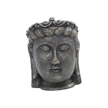 Imagem de Ｂｅｓｇａ Vaso decorativo em resina com cabeça de Buda, ideal para arranjos florais e plantas em ambientes internos. Perfeito para jardins e jardins, Style B