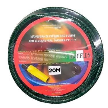 Imagem de Mangueira de Jardim Trançada Resistente e Flexível JG Completo 20 METROS - BARIFLEX