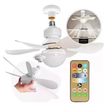 Imagem de Ventilador De Teto Branco Controle Remoto, 3 Velocidades - Bivolt