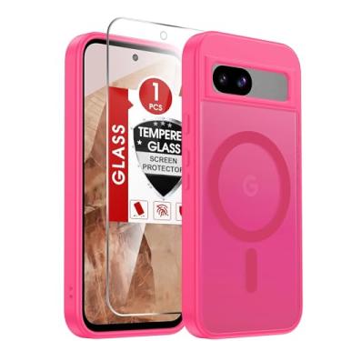 Imagem de LeYi Capa para Pixel-8A: Capa compatível com Google Pixel 8A com protetor de tela, carregamento sem fio, fosco, translúcido, toque suave e fundo à prova de choque de corpo inteiro para Pixel 8A