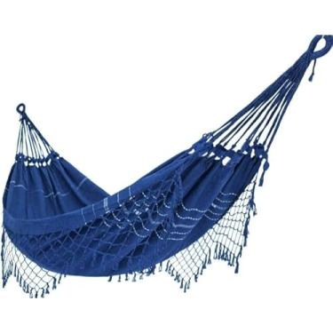 Imagem de Rede Dormir 3,50 Metros Gigante Casal, Ideal para Pousadas, Sítios e Famílias Grandes(AZUL-ESCURO-REDE)