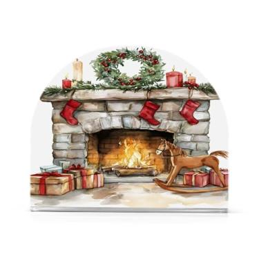 Imagem de Wassud Pintura de Natal em aquarela (2) Porta-guardanapos de acrílico, dispensador de guardanapo de papel moderno em forma de U para mesa, cozinha, sala de jantar, bancada 1 peça (comporta 50-60