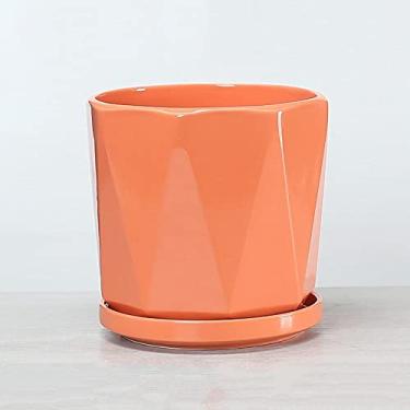 Imagem de Vasos de flores de cerâmica, suporte para plantas interno/externo, estilo nórdico, vasos de suculentas, com suporte de base, vaso de cacto, vaso de flores para decoração de lojas de escritório em casa