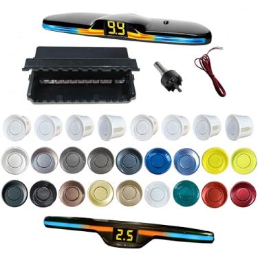 Imagem de SANDETOUN Kit de sensor de estacionamento kit de sensor de reserva sensor reverso para carro 18 opções de cores para sondas ajustável alarme volume profissional sensor de reversa para carro assistente