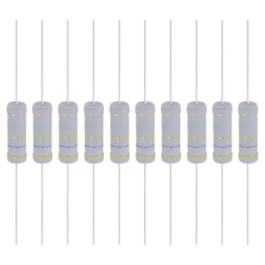 Imagem de YOKIVE 10 resistores de filme de óxido metálico de 470K Ohm 5 Watts, 5% de chumbo axial de resistor de tolerância | À prova de chamas para circuitos eletrônicos DIY, projetos de áudio e vídeo