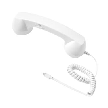 Imagem de FVDPWYE Fone de Ouvido Retrô 2026, Receptor de Celular com Redução de Ruído, USB-C, Estilo Vintage para Telefone Fixo, Ideal para Videoconferências, Branco