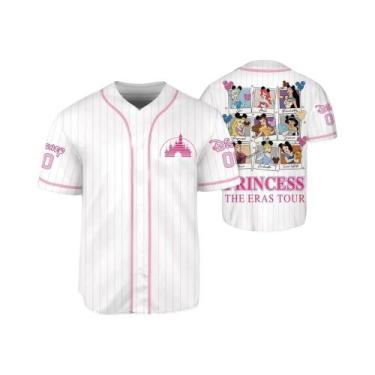 Imagem de Camisa De Beisebol Preta Com Estampa Da Princesa Aladdin Para Crianças