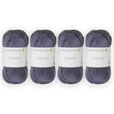 Imagem de 4 novelos/pacote Schachenmayr (SMC) Catania Originals Yarn, cada bola 50 g (125 m), 100% algodão mercerizado para fio de tricô e crochê, peso esportivo, 393 - grafite