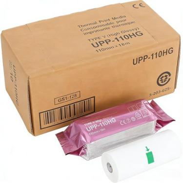 Imagem de UPP-110HG Filme de papel ultrassom de alto brilho tipo V/mídia 10 rolos, substituição para Sony Upp-110HG, 110 mm x 18 m