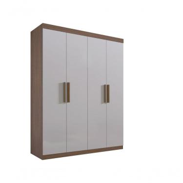 Imagem de Guarda Roupa 4 Portas 3 Gavetas Sem Pés Colibri Plus - D' Doro Castanho/off White