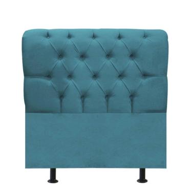 Imagem de Cabeceira Estofada Cama Box Solteiro 100cm París Suede Azul Turquesa- Mabe Magazine