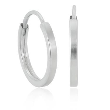 Imagem de Brinco Argola Redonda Fio Quadrado 2cm em Prata 925 Legítima - Loja da