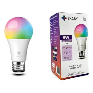 Imagem de Smart Lâmpada Wi-Fi Casa Inteligente, Ilum Branca (Quente e Fria) e RGB (Até 16 Milhões de Cores), 9W, 806 Lúmens, LED, Bivolt, Compatível com Alexa e Google Assistente loja Leo Top Store