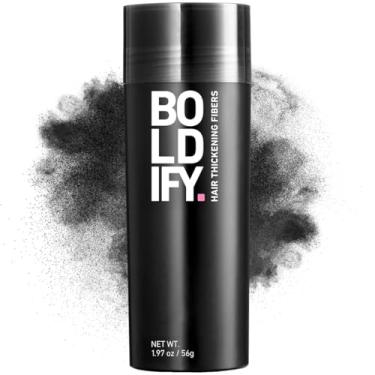 Imagem de BOLDIFY Fibras de cabelo (56 g) preenchem cabelos finos e finos para um visual instantaneamente mais espesso e cheio - Melhor valor e fórmula superior - 14 tons para mulheres e homens - PRETO