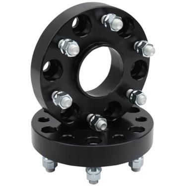 Imagem de IRONTEK Espaçadores de roda 6 x 5,5 compatíveis com Chevy Silverrado 1500 99-24/Avalanche/Express 1500/Tahoe; para GMC Savana 1500/Sierra 1500/Yukon, passo de rosca forjado de 3,2 cm M14x1,5 furo do