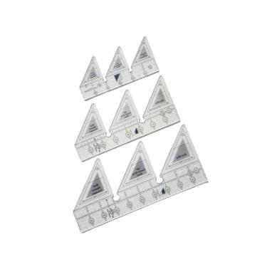 Imagem de YJIUYUANQ 3 tamanhos (6/8/25.4 cm) régua de acrílico transparente de 45 graus - ferramenta de patchwork de tira dupla para projetos de artesanato DIY