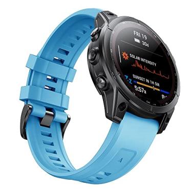 Imagem de TIOYW Pulseira de silicone para relógio inteligente Garmin fenix 7 7S 7X 6 6S 6X Pro 5X 5 Descent G1 Solar Forerunner 935 945 de liberação rápida (K, ajuste rápido de 26 mm)