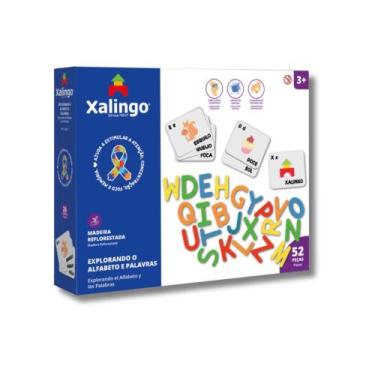 Imagem de Brinquedo Educativo Explorando o Alfabeto e Palavras 52 Peças Xalingo 