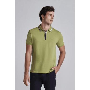 Imagem de Camisa Polo com Zíper Malha Slim Fit - Verde Azeite - HIGHSTIL, Verde,