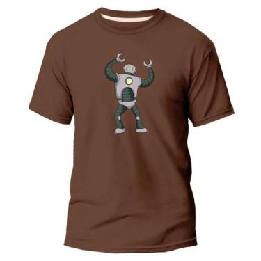 Imagem de  Camiseta Basica Algodão Premium Estampa Digital Robô Feliz  - Pavesi,