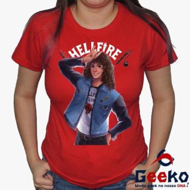 Imagem de Baby Look Hellfire Club 100% Algodão - Eddie Munson - Stranger Things 