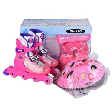 Imagem de Kit Micro Skates Patins + Equipamentos de Segurança Infantil-Unissex
