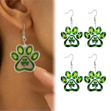 Imagem de Brincos de acrílico pendentes de Dia de São Patrício para mulheres e famílias, joias engraçadas, one size, Acrílico, Sem pedra preciosa