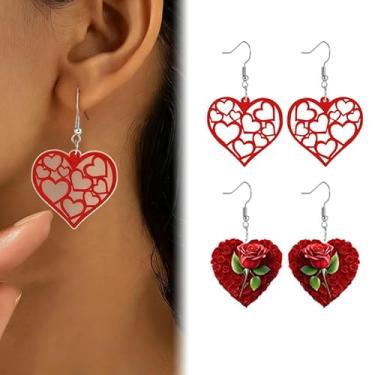 Imagem de Brinco de acrílico com pingente, joia moderna, presente de amor para esposa e mulher, romântico, one size, Acrílico, Sem pedra preciosa